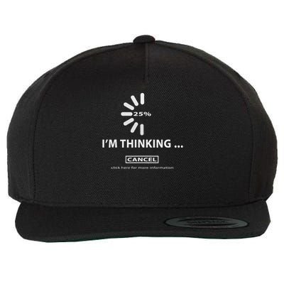 I'm Thinking Cancel Loading Symbol Thinking Wool Snapback Cap