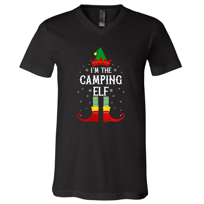 Im The Camping Elf Family Matching Christmas Gift V-Neck T-Shirt