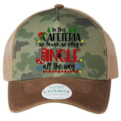 In This Cafetria We Laugh We Play School Lunch Lady Christmas Legacy Tie Dye Trucker Hat