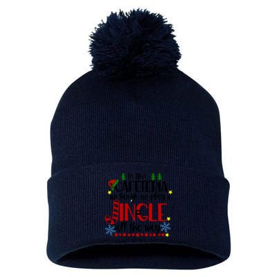 In This Cafetria We Laugh We Play School Lunch Lady Christmas Pom Pom 12in Knit Beanie