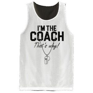 I'm The Coach That's Why Funny Whistle Mesh Reversible Basketball Jersey Tank