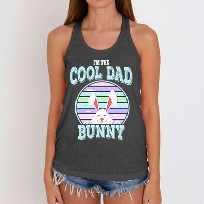 I'm The Cool Dad Bunny Matching Family Easter Sunday Gift Women's Knotted Racerback Tank