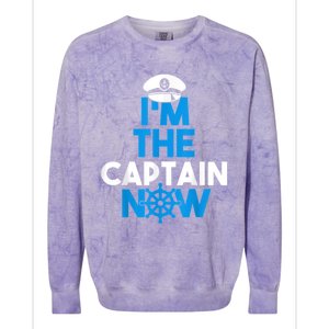 I'm The Captain Now Cool Funny Boating For Boat Lovers Colorblast Crewneck Sweatshirt