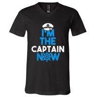 I'm The Captain Now Cool Funny Boating For Boat Lovers V-Neck T-Shirt