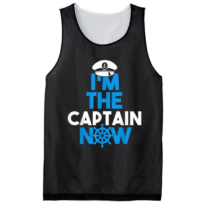 I'm The Captain Now Cool Funny Boating For Boat Lovers Mesh Reversible Basketball Jersey Tank