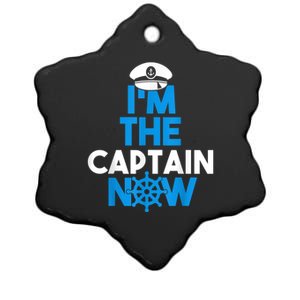 I'm The Captain Now Cool Funny Boating For Boat Lovers Ceramic Star Ornament