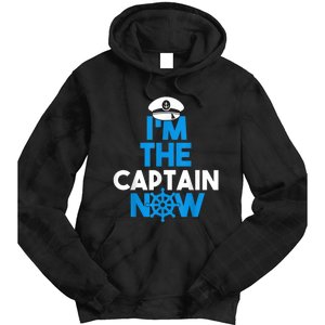 I'm The Captain Now Cool Funny Boating For Boat Lovers Tie Dye Hoodie