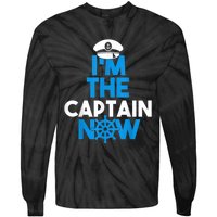 I'm The Captain Now Cool Funny Boating For Boat Lovers Tie-Dye Long Sleeve Shirt