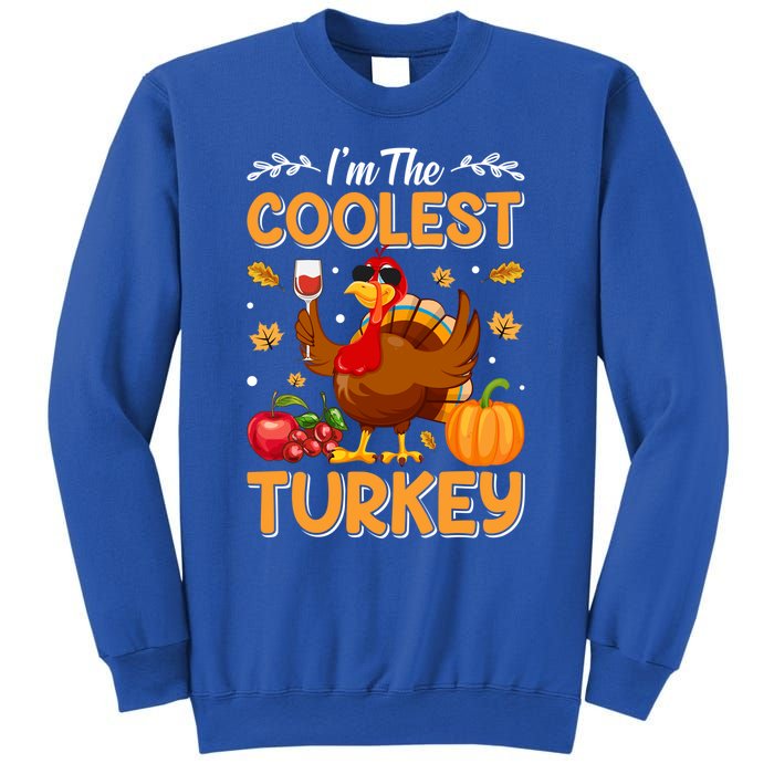 Im The Coolest Turkey In Town Illustration Graphic Designs Gift Sweatshirt