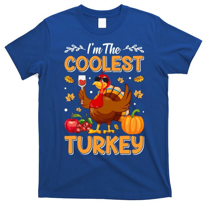 Im The Coolest Turkey In Town Illustration Graphic Designs Gift T-Shirt