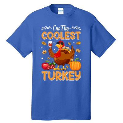 Im The Coolest Turkey In Town Illustration Graphic Designs Gift Tall T-Shirt