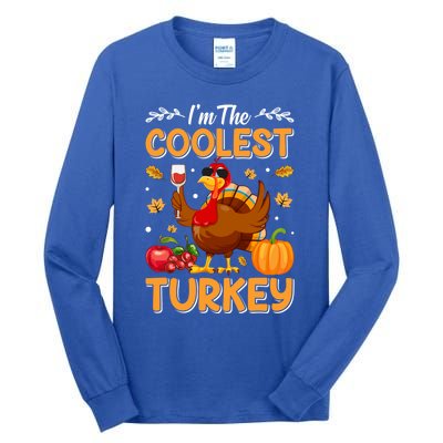 Im The Coolest Turkey In Town Illustration Graphic Designs Gift Tall Long Sleeve T-Shirt