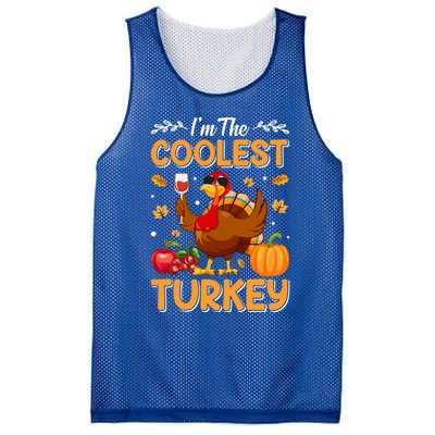 Im The Coolest Turkey In Town Illustration Graphic Designs Gift Mesh Reversible Basketball Jersey Tank