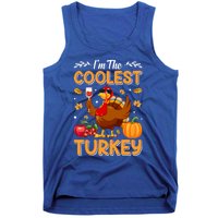 Im The Coolest Turkey In Town Illustration Graphic Designs Gift Tank Top