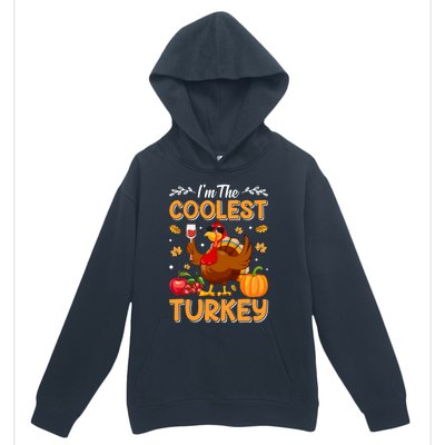 Im The Coolest Turkey In Town Illustration Graphic Designs Gift Urban Pullover Hoodie