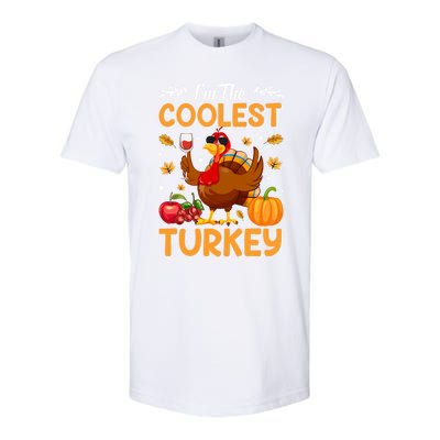 Im The Coolest Turkey In Town Illustration Graphic Designs Gift Softstyle CVC T-Shirt