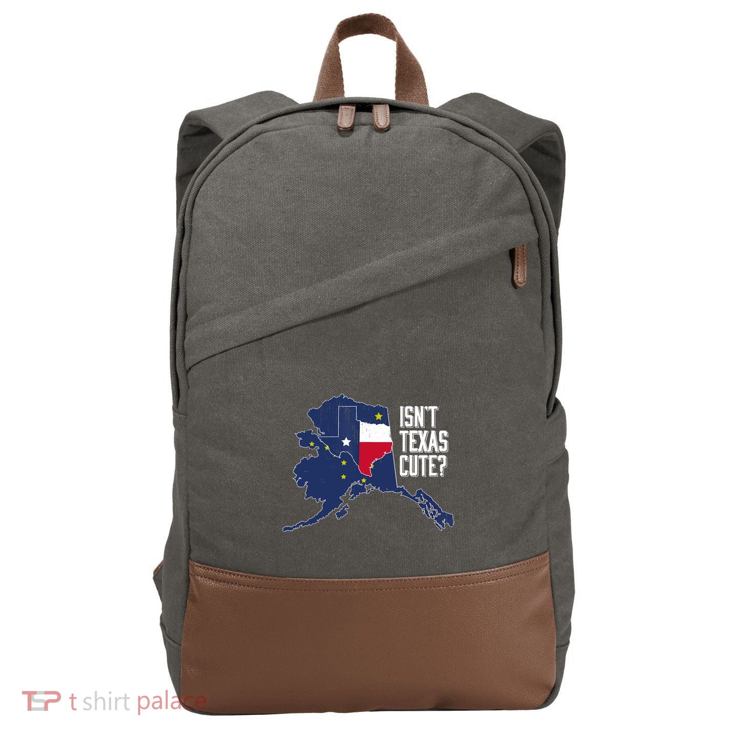 Isnt Texas Cute Alaska Home AK State Design Cotton Canvas Backpack