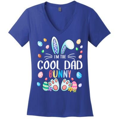I'm The Cool Dad Bunny Ears Easter Day Family Matching Funny Gift Women's V-Neck T-Shirt