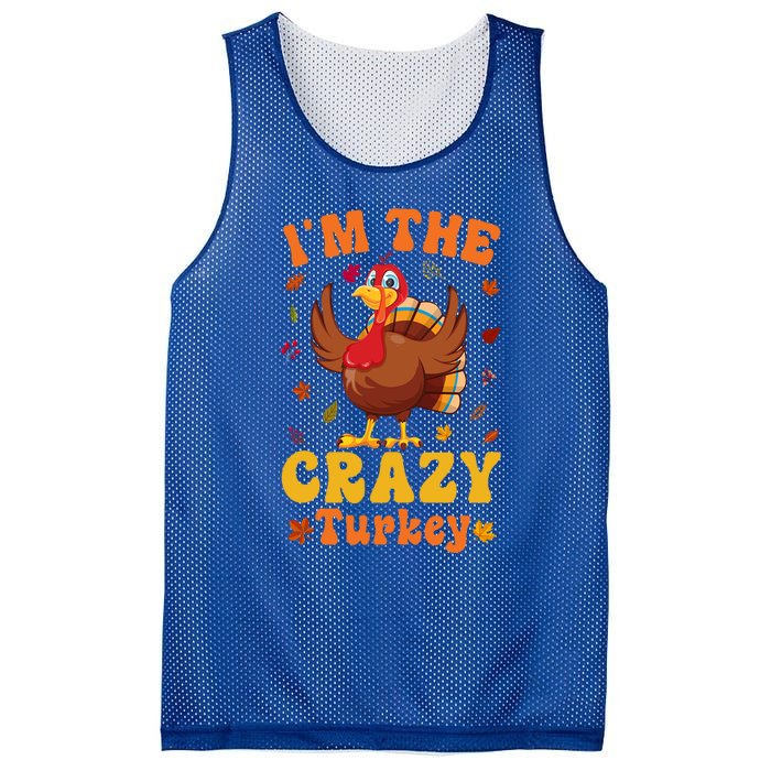 Im The Crazy Turkey Group Matching Thanksgiving Gift Mesh Reversible Basketball Jersey Tank