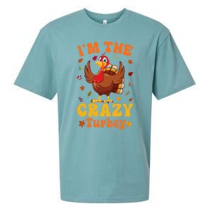 Im The Crazy Turkey Group Matching Thanksgiving Gift Sueded Cloud Jersey T-Shirt