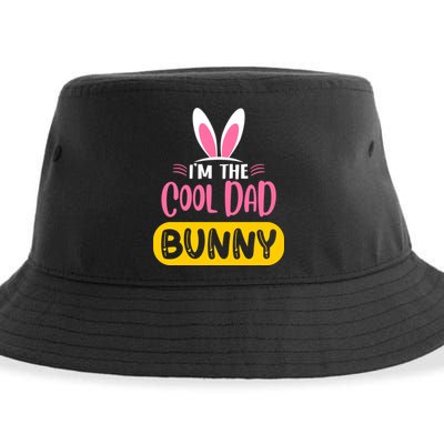 I'm The Cool Dad Bunny Rabbit Ears Egg Funny Easter Day Cute Gift Sustainable Bucket Hat