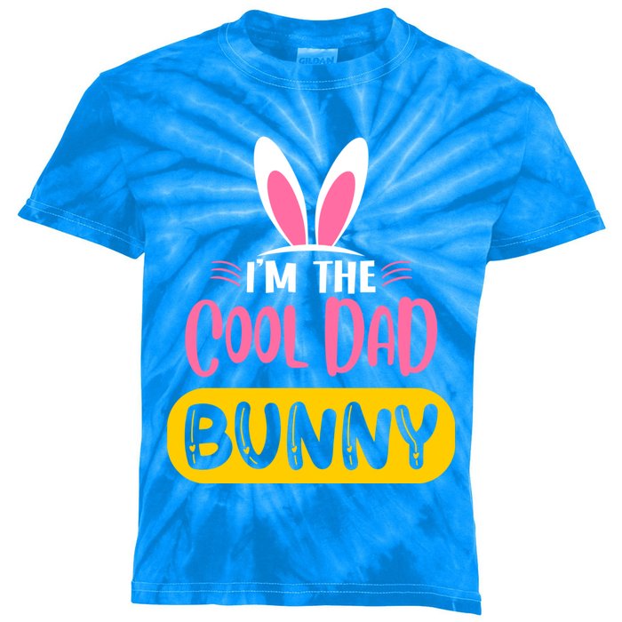 I'm The Cool Dad Bunny Rabbit Ears Egg Funny Easter Day Cute Gift Kids Tie-Dye T-Shirt