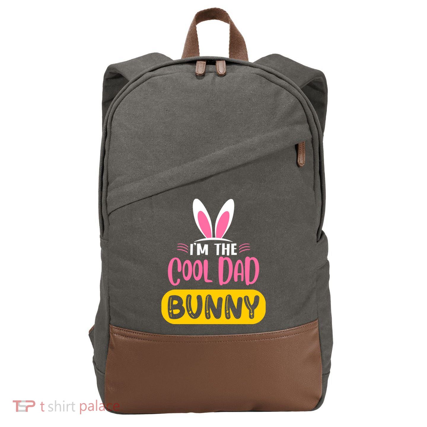 I'm The Cool Dad Bunny Rabbit Ears Egg Funny Easter Day Cute Gift Cotton Canvas Backpack