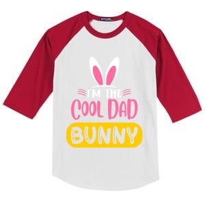 I'm The Cool Dad Bunny Rabbit Ears Egg Funny Easter Day Cute Gift Kids Colorblock Raglan Jersey