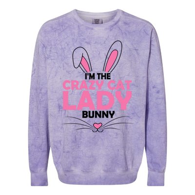 I'm The Crazy Cat Lady Bunny Graphic Cute Easter Day Costume Funny Gift Colorblast Crewneck Sweatshirt