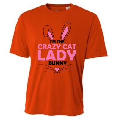 I'm The Crazy Cat Lady Bunny Graphic Cute Easter Day Costume Funny Gift Cooling Performance Crew T-Shirt