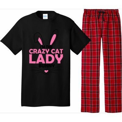 I'm The Crazy Cat Lady Bunny Graphic Cute Easter Day Costume Funny Gift Pajama Set