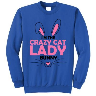 I'm The Crazy Cat Lady Bunny Graphic Cute Easter Day Costume Funny Gift Sweatshirt