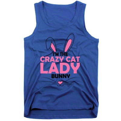 I'm The Crazy Cat Lady Bunny Graphic Cute Easter Day Costume Funny Gift Tank Top