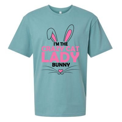 I'm The Crazy Cat Lady Bunny Graphic Cute Easter Day Costume Funny Gift Sueded Cloud Jersey T-Shirt