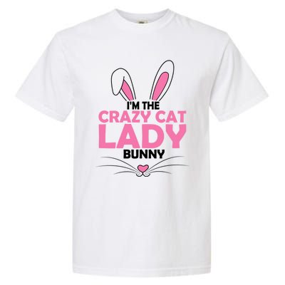 I'm The Crazy Cat Lady Bunny Graphic Cute Easter Day Costume Funny Gift Garment-Dyed Heavyweight T-Shirt