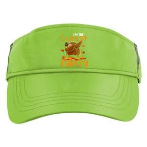 Im The Cutest Turkey Funny Thanksgiving Dabbing Turkey Gift Adult Drive Performance Visor