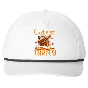 Im The Cutest Turkey Funny Thanksgiving Dabbing Turkey Gift Snapback Five-Panel Rope Hat