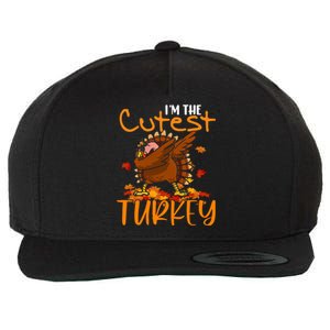 Im The Cutest Turkey Funny Thanksgiving Dabbing Turkey Gift Wool Snapback Cap