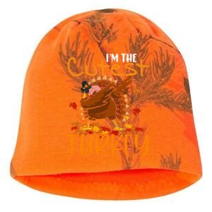 Im The Cutest Turkey Funny Thanksgiving Dabbing Turkey Gift Kati - Camo Knit Beanie