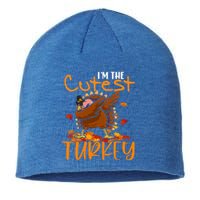 Im The Cutest Turkey Funny Thanksgiving Dabbing Turkey Gift Sustainable Beanie