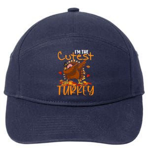 Im The Cutest Turkey Funny Thanksgiving Dabbing Turkey Gift 7-Panel Snapback Hat