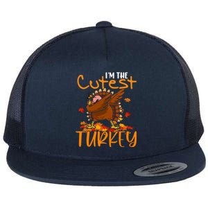 Im The Cutest Turkey Funny Thanksgiving Dabbing Turkey Gift Flat Bill Trucker Hat