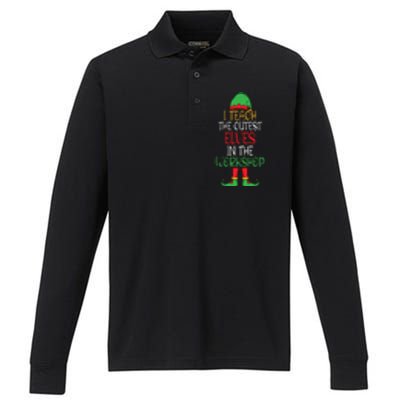 I Teach Cutest In The Workshop Teacher Christmas Top Gift Performance Long Sleeve Polo