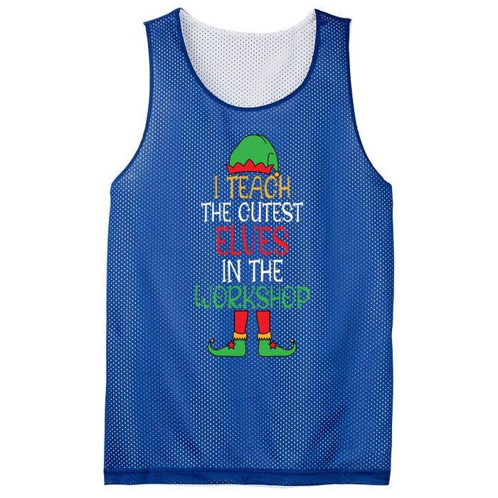 I Teach Cutest In The Workshop Teacher Christmas Top Gift Mesh Reversible Basketball Jersey Tank