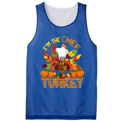 I'm The Chef Turkey Thanksgiving Turkey Plaid Fall Pumpkins Mesh Reversible Basketball Jersey Tank