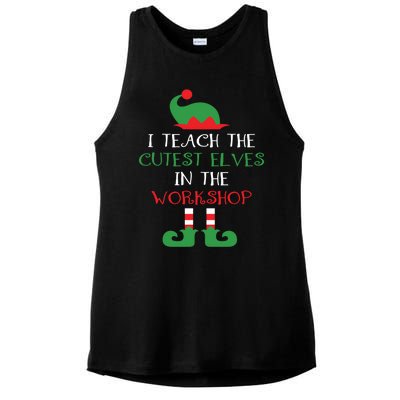 I Teach Cutest In The Workshop Teacher Christmas Top Great Gift Ladies PosiCharge Tri-Blend Wicking Tank