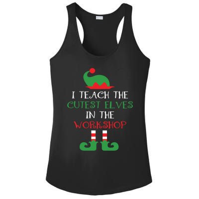 I Teach Cutest In The Workshop Teacher Christmas Top Great Gift Ladies PosiCharge Competitor Racerback Tank