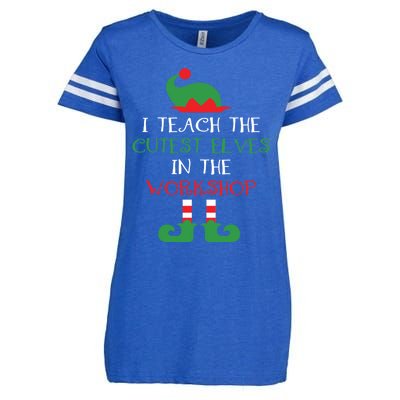 I Teach Cutest In The Workshop Teacher Christmas Top Great Gift Enza Ladies Jersey Football T-Shirt