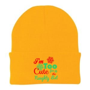 Im Too Cute For The Naughty List Santa Christmas Gift Knit Cap Winter Beanie