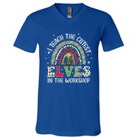 I Teach Cutest In The Workshop Teacher Rainbow Meaningful Gift V-Neck T-Shirt